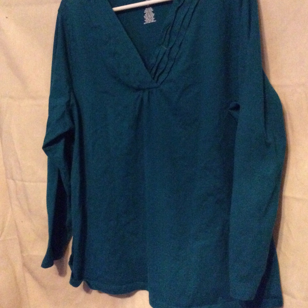 Plus size 3x Long sleeve teal top